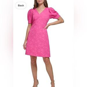 Fun pink Tommy Hilfiger puff sleeve size 8 dress